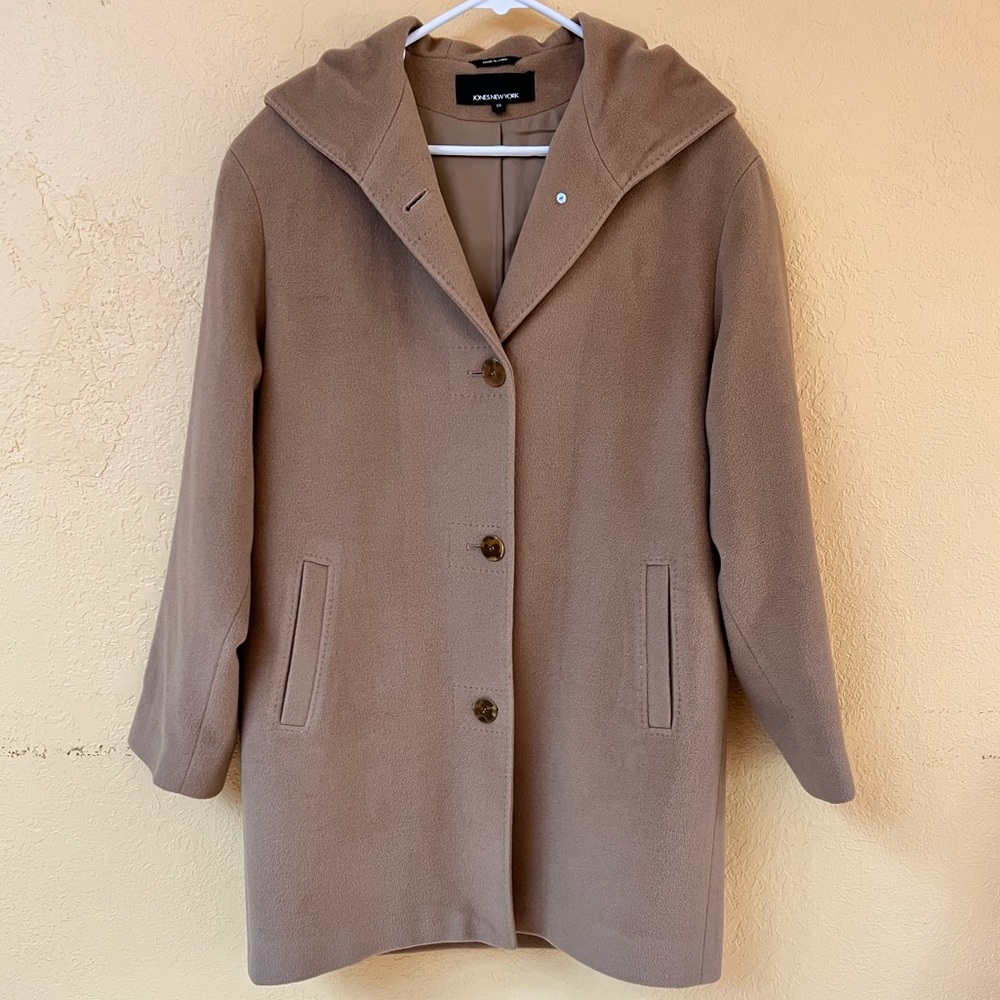 Jones New York Wool Shelled Coat with Hood